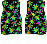 Aztec Tribal Pattern Rubber Car Floor Mats All-Weather Anti-Slip Heavy Dust Durable Foot Carpets Cushion Cars Accessories - Pack of 4 Piece