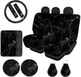 Crystal Butterfly Floral Seat Covers Full Set Car Front Rear Seat Covers,Steering Wheel Cover+ Seat Belt Covers+Car Coasters+ Keychains,Console Armrest Cushion,Car Accessories