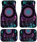 Dream Catcher Owl Car Floor Mat-4 Piece Set Rubber Anti-Slip Floor Mat for Sedan,Vans,Sedan,RV,Trucks Automotive Accessories Heavy Dust Cushion