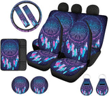Crystal Butterfly Floral Seat Covers Full Set Car Front Rear Seat Covers,Steering Wheel Cover+ Seat Belt Covers+Car Coasters+ Keychains,Console Armrest Cushion,Car Accessories