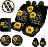 Crystal Butterfly Floral Seat Covers Full Set Car Front Rear Seat Covers,Steering Wheel Cover+ Seat Belt Covers+Car Coasters+ Keychains,Console Armrest Cushion,Car Accessories