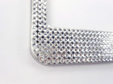 Bling License Plate Frame, 4 mm Glass Crystal Rhinestones + Screw Cap Covers, Women Car Accessories Gift, Bling Car Decor, Car Glam