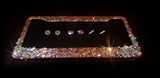 Bling license plate frame Rose gold big crystals and glitter clear made in usa handmade diamond rhinestone holder screw caps copper metalic