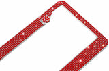 1 Ruby Red Diamond Luxury Crystal License Plate Frame Cover Holder Made with Red Swarovski Bling Caps Anti-theft Screws Sparkle LUX