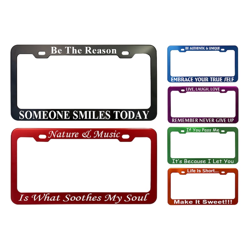 GoPlates Personalized Heavy Duty License Plate Frame Laser Engraved