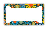 Hippie Flower License Plate Frame - Metal