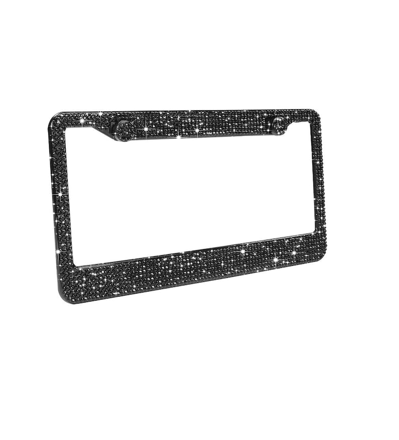 Sleek Stainless Steel License Plate Frame – Black Finish, Rustproof & Durable, Universal Fit For Cars