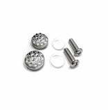 Bling License Plate Frame, 5 mm Glass Crystal Rhinestones + Screw Cap Covers + FREE Bling Ring Button Emblem, Women Car Accessories Gift