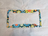 Hippie Flower License Plate Frame - Metal
