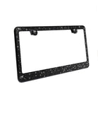 1 JET BLACK Diamond Crystal Metal License Plate Frame Cover Holder Bling Caps Made With Swarovski Crystal Dark Luxury Sparkly