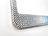 Blue Ombre Rhinestone License Plate Frame, 7 Row Bling Frame w/Screw Caps, Crystal Car Accessory, Unique Gift For Women, Bling Car Decor