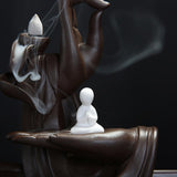 Ceramic Backflow Incense Burner Tathagata Buddha Lotus