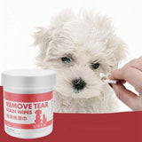 100 pcs/bottle White Non-woven Fabric Aloe Extract Liquid Pet Eye Tears Remove Wipes