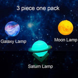 Planetary Galaxy 3D Printed Moon Christmas Decorations Lamp