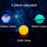 Planetary Galaxy 3D Printed Moon Christmas Decorations Lamp