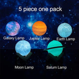 Planetary Galaxy 3D Printed Moon Christmas Decorations Lamp