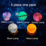 Planetary Galaxy 3D Printed Moon Christmas Decorations Lamp