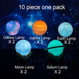 Planetary Galaxy 3D Printed Moon Christmas Decorations Lamp
