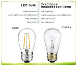 15M  Christmas garlands S14 LED String Light E27 LED Retro Edison Filament Bulb