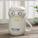 High Quality Original Ceramics with Lid Cat Mug
