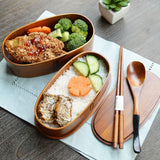 Japanese Double Deck Handmade Wood Bento Boxes Food Containers
