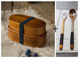 Japanese Double Deck Handmade Wood Bento Boxes Food Containers